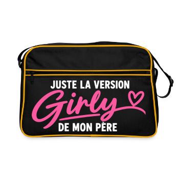 Mädchenhafte Version meines Vaters - Retro Tasche - Schwarz/Gold - Vorne