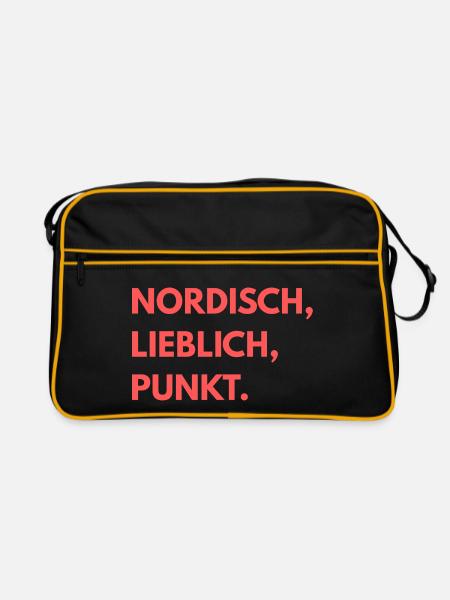 Auf den Punkt PINK - Retro Tasche - Schwarz/Gold