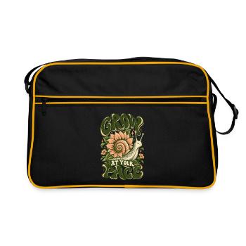 Grow At Your Pace - Retro Tasche - Schwarz/Gold - Vorne