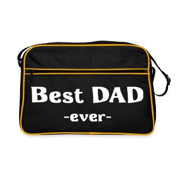 Bester Papa - Best Dad - Retro Tasche - Schwarz/Gold - Vorne