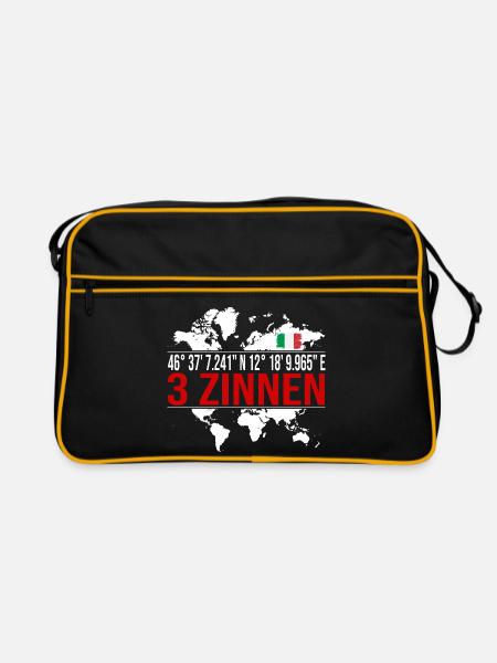 3 Zinnen - Retro Tasche - Schwarz/Gold