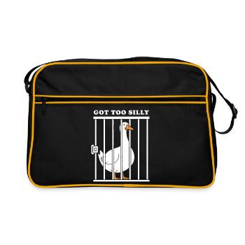 Goose Funny Graphic - Retro Tasche - Schwarz/Gold - Vorne