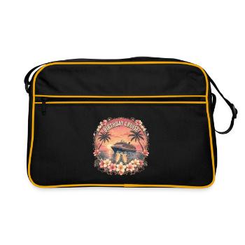 Birthday Cruise – Kreuzfahrt Geburtstag Geschenk - Retro Tasche - Schwarz/Gold - Vorne