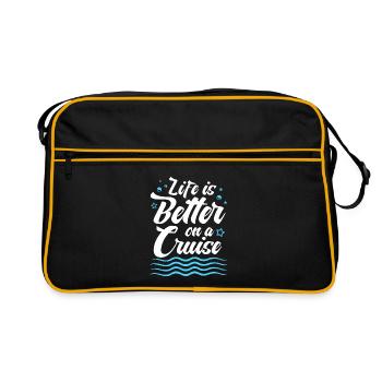 Kreuzfahrtschiff Kreuzfahrt - Retro Tasche - Schwarz/Gold - Vorne