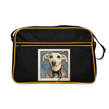 Ein Blick sagt alles... - Retro Tasche - Schwarz/Gold - Vorne