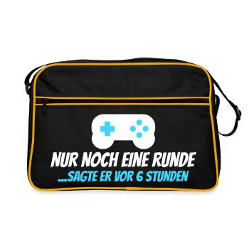 Nur noch eine Runde – sagte er vor 6 Stunden - Retro Tasche - Schwarz/Gold - Vorne