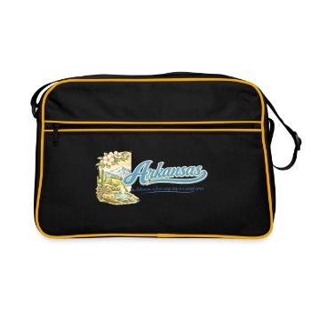 Arkansas Retro Vintage Natural State Nature Design - Retro Tasche - Schwarz/Gold - Vorne