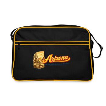 Arizona Retro Vintage Desert Cactus Sunset Design - Retro Tasche - Schwarz/Gold - Vorne