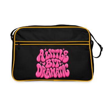 A Little Dramatic Pink Bubble Design - Retro Tasche - Schwarz/Gold - Vorne