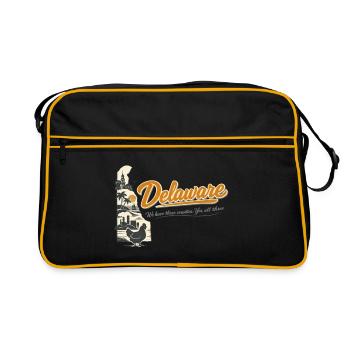 Delaware Retro Vintage First State Blue Hen Design - Retro Tasche - Schwarz/Gold - Vorne