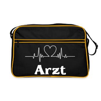 Arzt  - Retro Tasche - Schwarz/Gold - Vorne