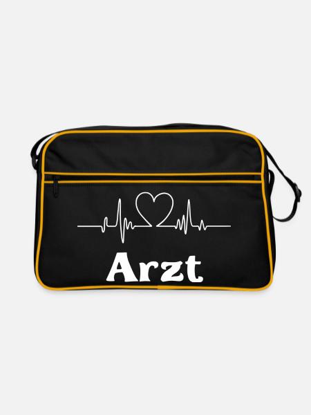 Arzt - Retro Tasche - Schwarz/Gold
