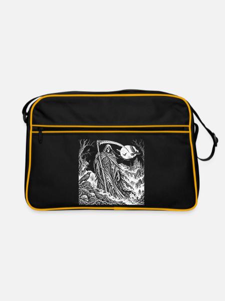 Gevatter Tod – Der düstere Schnitter im Mondlicht - Retro Tasche - Schwarz/Gold
