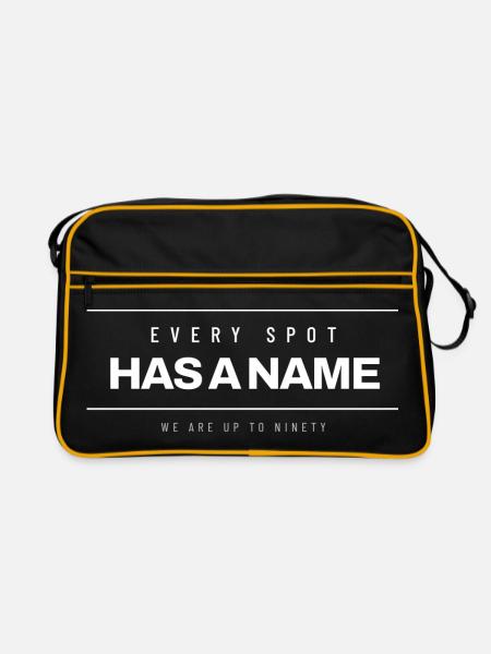 Dalmatiner Hundemama Lustig Vierbeiner Flecken Hun - Retro Tasche - Schwarz/Gold