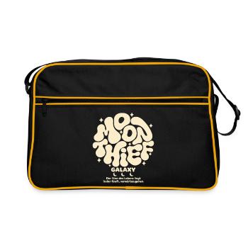 Mond Tief Galaxy – Kosmos Motivation Retro Design - Retro Tasche - Schwarz/Gold - Vorne