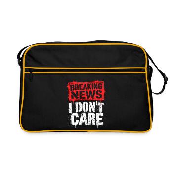 Breaking News: I Don't Care - Retro Tasche - Schwarz/Gold - Vorne