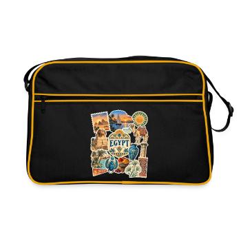 Ägypten Reisesticker - Retro Tasche - Schwarz/Gold - Vorne