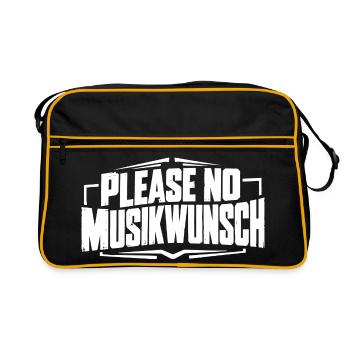 Please No Musikwunsch Dejay DJ Tontechniker - Retro Tasche - Schwarz/Gold - Vorne