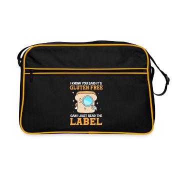 Glutenfrei - Retro Tasche - Schwarz/Gold - Vorne
