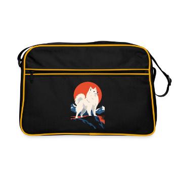 Amerikanischer Eskimohund - Retro Tasche - Schwarz/Gold - Vorne