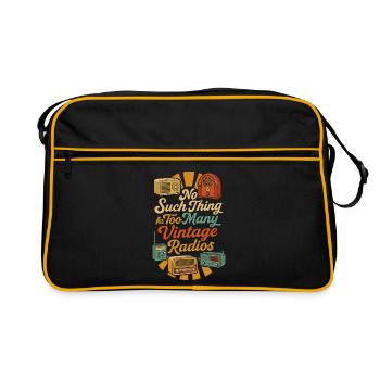No Such Thing As Too Many Vintage Radios - Retro Tasche - Schwarz/Gold - Vorne