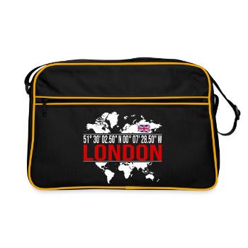 London - Retro Tasche - Schwarz/Gold - Vorne