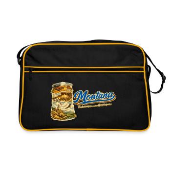 Montana Retro Vintage Big Sky Country Design - Retro Tasche - Schwarz/Gold - Vorne