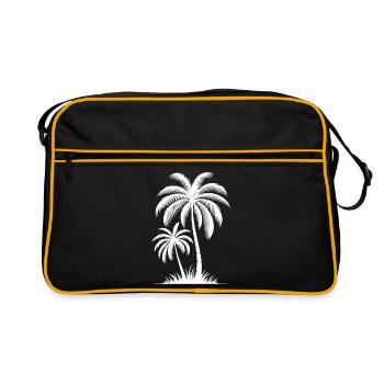 Palmen Meerweh inklusive für die Meer Seele - Retro Tasche - Schwarz/Gold - Vorne