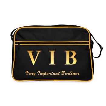 Very Important Berliner Logo VIB - Retro Tasche - Schwarz/Gold - Vorne
