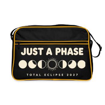  Just A Phase Total Eclipse 2027 Mondphasen - Retro Tasche - Schwarz/Gold - Vorne