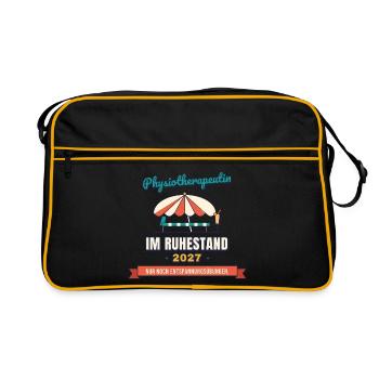 Physiotherapeutin Rente 2027 – Entspannungsübungen - Retro Tasche - Schwarz/Gold - Vorne