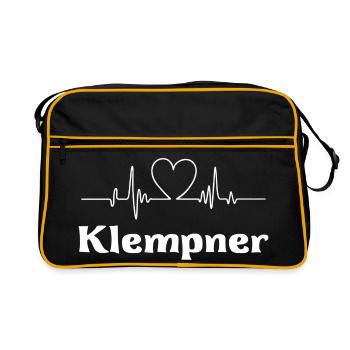 Klempner - Retro Tasche - Schwarz/Gold - Vorne