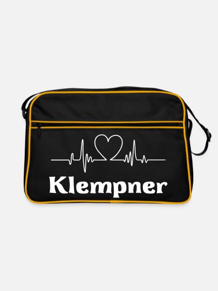 Klempner - Retro Tasche - Schwarz/Gold