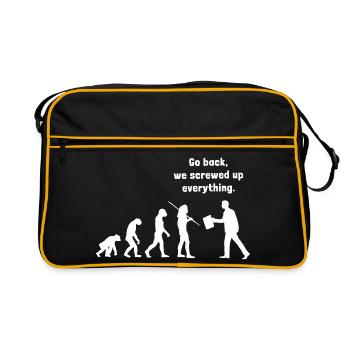 Go back we screwed up everything - Evolution - Retro Tasche - Schwarz/Gold - Vorne