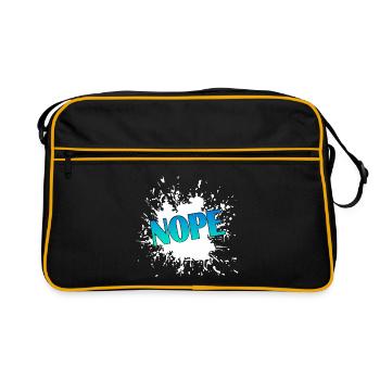 NOPE Farb Spritz-Design - Retro Tasche - Schwarz/Gold - Vorne