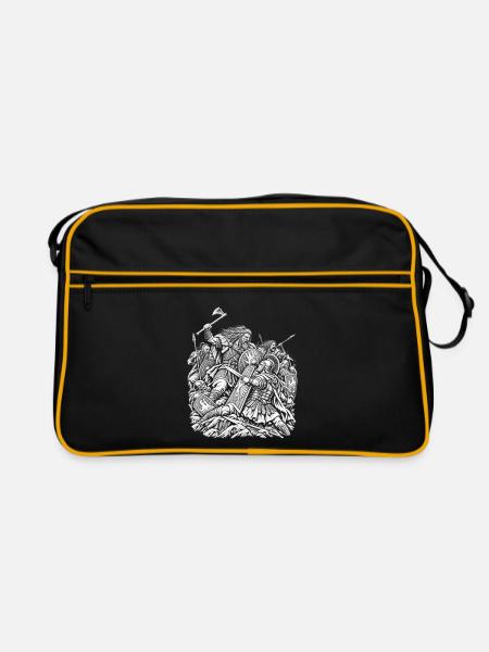 Germanen gegen Römer - Retro Tasche - Schwarz/Gold