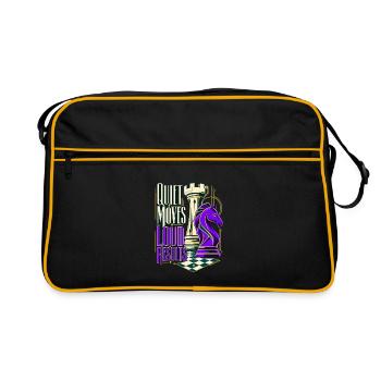 Leise Züge Laute Ergebnisse: Schach - Retro Tasche - Schwarz/Gold - Vorne