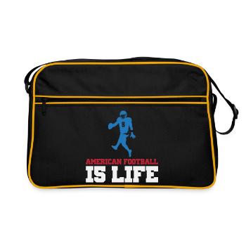 American Football ist Life Silhouette - Retro Tasche - Schwarz/Gold - Vorne
