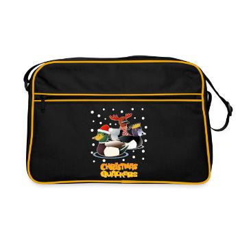 Weihnachtsquacker – Weihnachtsenten - Retro Tasche - Schwarz/Gold - Vorne