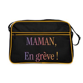 STREIK. DEMONSTRATION. HUMOR. LUSTIG. KOMISCHER - Retro Tasche - Schwarz/Gold - Vorne