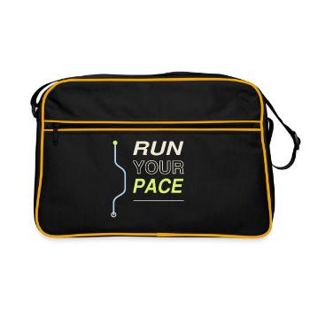 Run Your Pace - Retro Tasche - Schwarz/Gold - Vorne