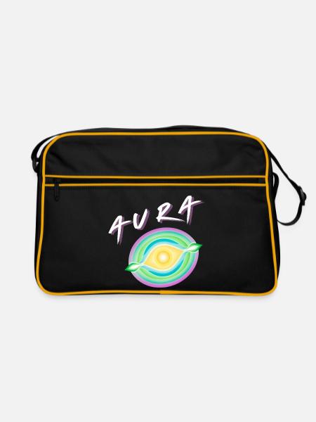 Aura - Regenbogen Aura - Retro Tasche - Schwarz/Gold