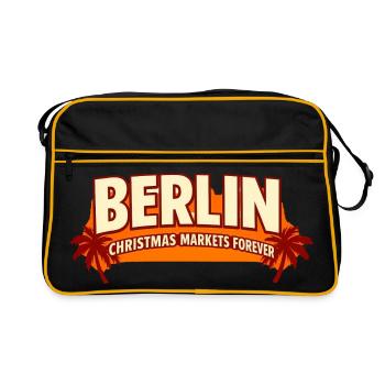 Berliner Weihnachtsmärkte Berlin Weihnachten - Retro Tasche - Schwarz/Gold - Vorne