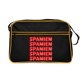 Kanaren als Tauchen - Retro Tasche - Schwarz/Gold - Vorne