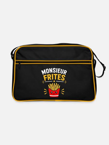 Monsieur Frites Pop Art - Retro Tasche - Schwarz/Gold