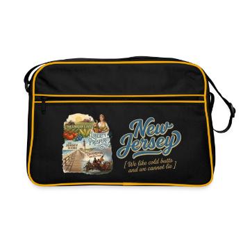 New Jersey Retro Vintage Garden State Shore Design - Retro Tasche - Schwarz/Gold - Vorne