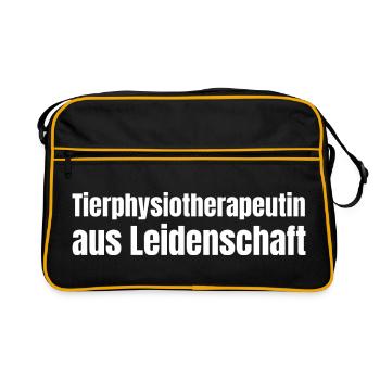Tierphysiotherapeutin aus Leidenschaft Geschenk - Retro Tasche - Schwarz/Gold - Vorne