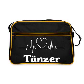 Tänzer - Retro Tasche - Schwarz/Gold - Vorne