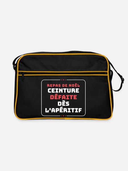 Weihnachtsessen-Gürtel-Niederlage-Vorspeise - Retro Tasche - Schwarz/Gold