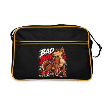 Bad Boy Wolf - Retro Tasche - Schwarz/Gold - Vorne
